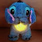 Boneco de Pelúcia Kawaii Stitch para Bebê, Acompanhante para Dormir, Musical Som Calmante com Air Bag e Luz, Brinquedos Respiratórios Presentes